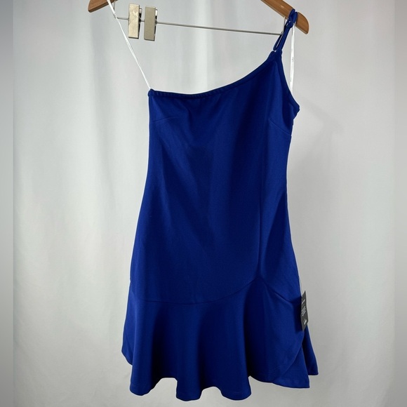 NWT Lulus Glamour Goals One-Shoulder Mini Dress in‎ Cobalt Blue Size Extra Small - Picture 4 of 10